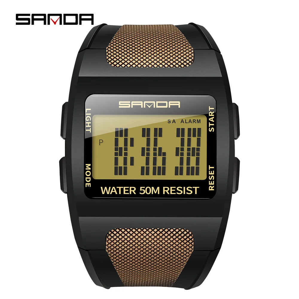 Sub-Sanda SANDA 222 цифровые спортивные Водонепроницаемые квадратные мужские и женские студенческие электронные часы с силикагелем