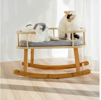 

Luxury Cat Litter Shaker Four Seasons Available Cotton And Linen Mats Kennel Bent Wood Balcony Cat Climbing Frame