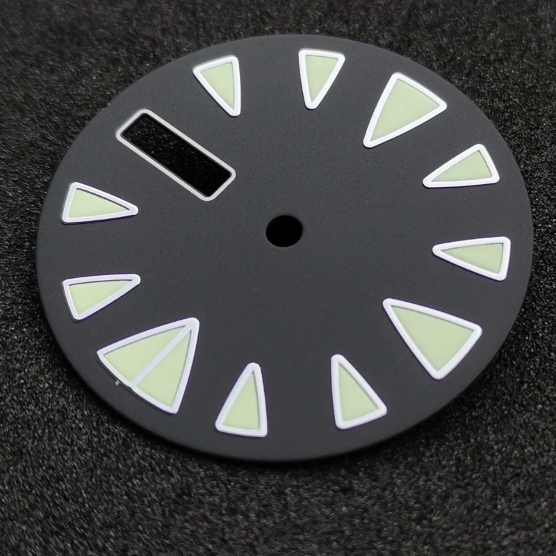 

28.5mm SKX 007 SKX 009 SBBN033/SBDX017 Mod Black sterile Green luminous Watch dial Fit for Day Date NH36 automatic movement