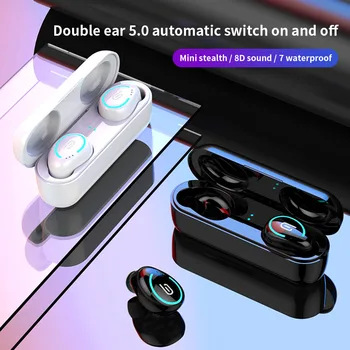 

Mini Wireless Double Ear Phone Bluetooth 5.0 Waterproof Headphone Sports Fitness Headset With 400mAh Charging Case