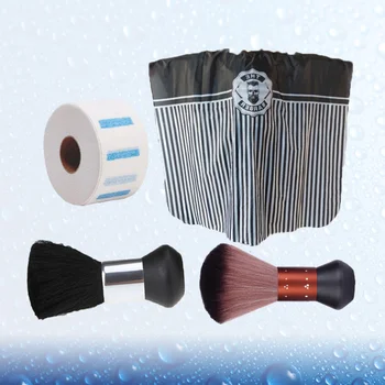 

1 Set 4Pcs Hairdressing Tool Durable Barber Chic Home Neck Duster Brush Hair Cutting Cape Neck Strips Neckband
