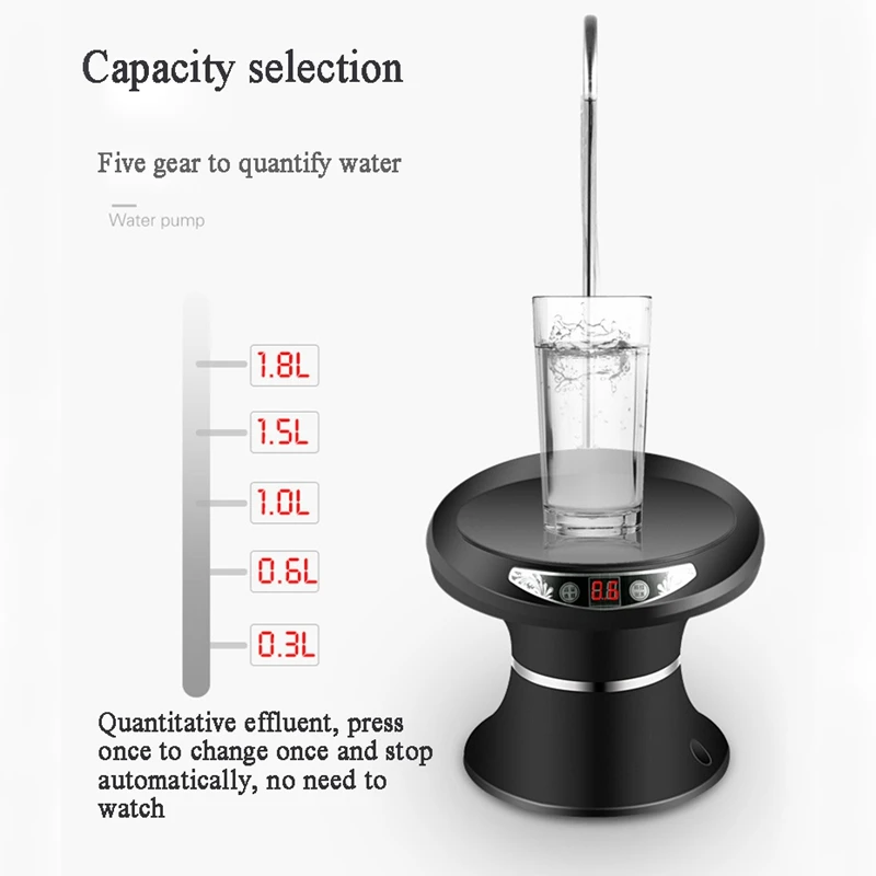 Портативный насос для бутилированной воды, USB Перезаряжаемый диспенсер для воды, бытовой электрический, чистое ведро, беспроводное давление воды, Pum