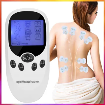 

6 Modes TENS EMS Simulator Trainer Massager Acupuncture Mat Digital Muscle Stimulator Electrodes Pads Pain Relief Therapy Device