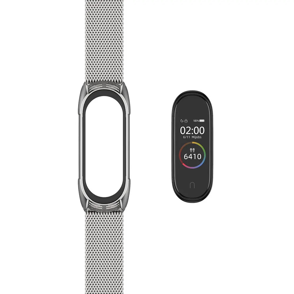 Фото Ремешок для Xiaomi Mi Band 4 металлический Безвинтовой браслет из нержавеющей стали 3 TF Ремешок для Xiaomi Mi Band 4 металлический Безвинтовой браслет из нержавеющей стали 3 TF
