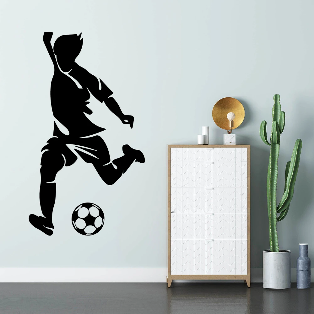Дизайн футбол виниловые наклейки на стену художественная наклейка для гостиной Декор комнаты обои детская комната украшения художественные наклейки