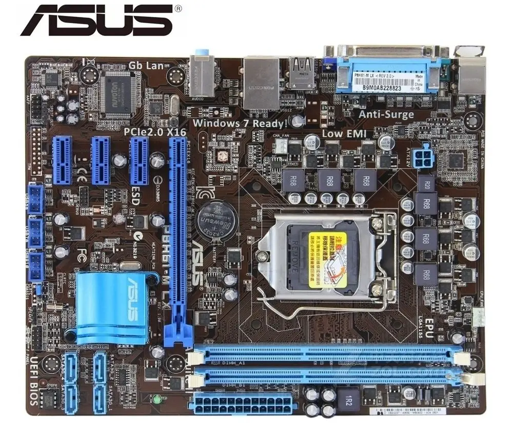 

original motherboard ASUS P8H61-M LX for intel H61 DDR3 LGA 1155 USB2.0 16GB for I3 I5 I7 22/32nm used Desktop motherboard