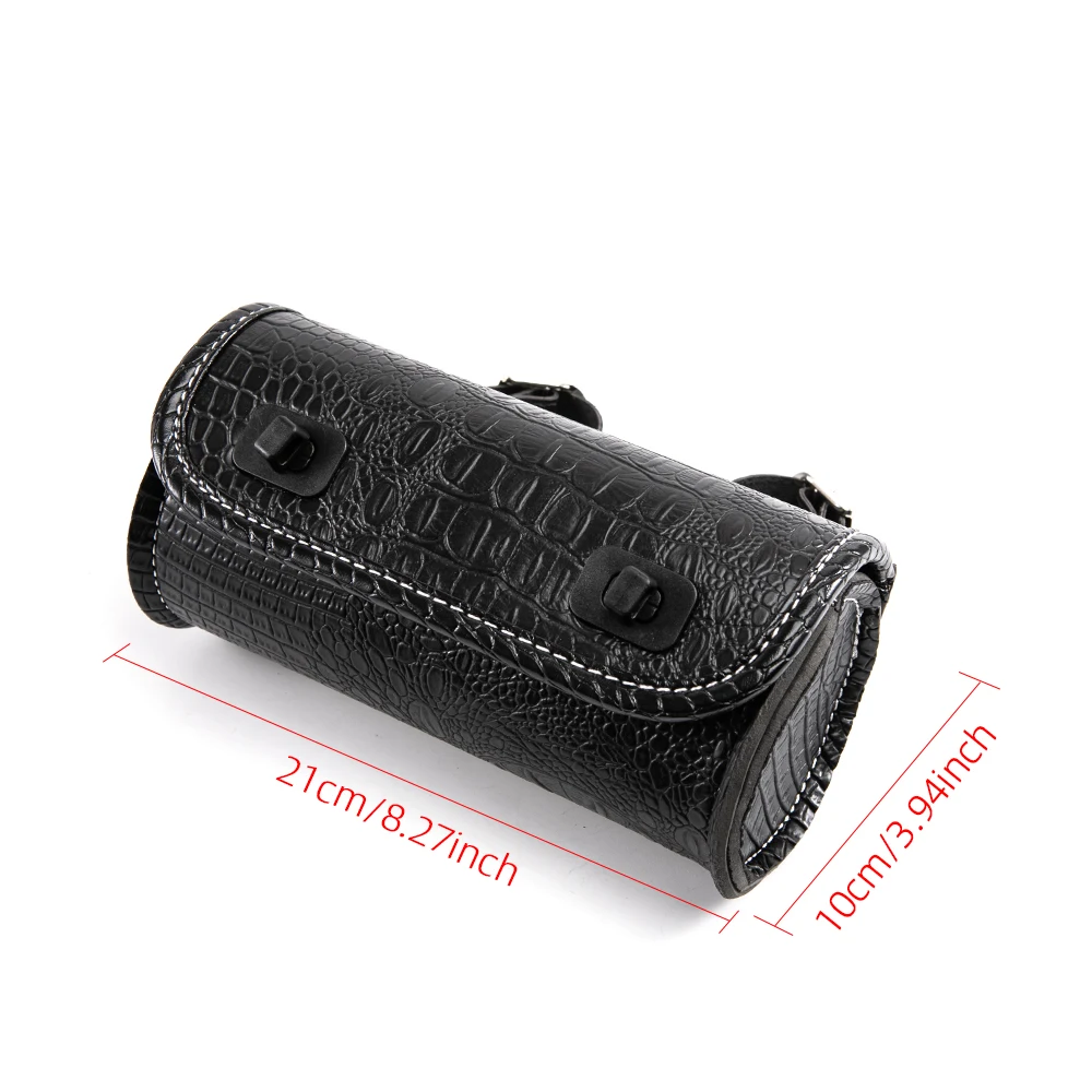 For Harley Sportster Chopper Bobber Cruiser Dyna Softail Saddlebag Leather Saddle Luggage PU Bags Front Fork Tool Bag toolbag