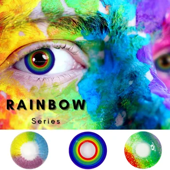 

Bio-essence 2pcs/pair Color Contact Lenses Rainbow Series Eye Contact Lens Colored Cosplay Cosmetic Contact Lens non degree