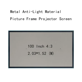 

Thinyou 100inch 4:3 Wall Mounted Picture frame Projection Screens 4.5 CM frame Metal Anti-Light Material HD projector screen