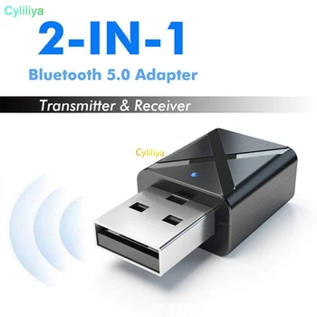 

30pcs Bluetooth 5.0 Transmitter Receiver Mini 3.5mm AUX Stereo Wireless Adapter For Car Music Bluetooth Transmitter For TV