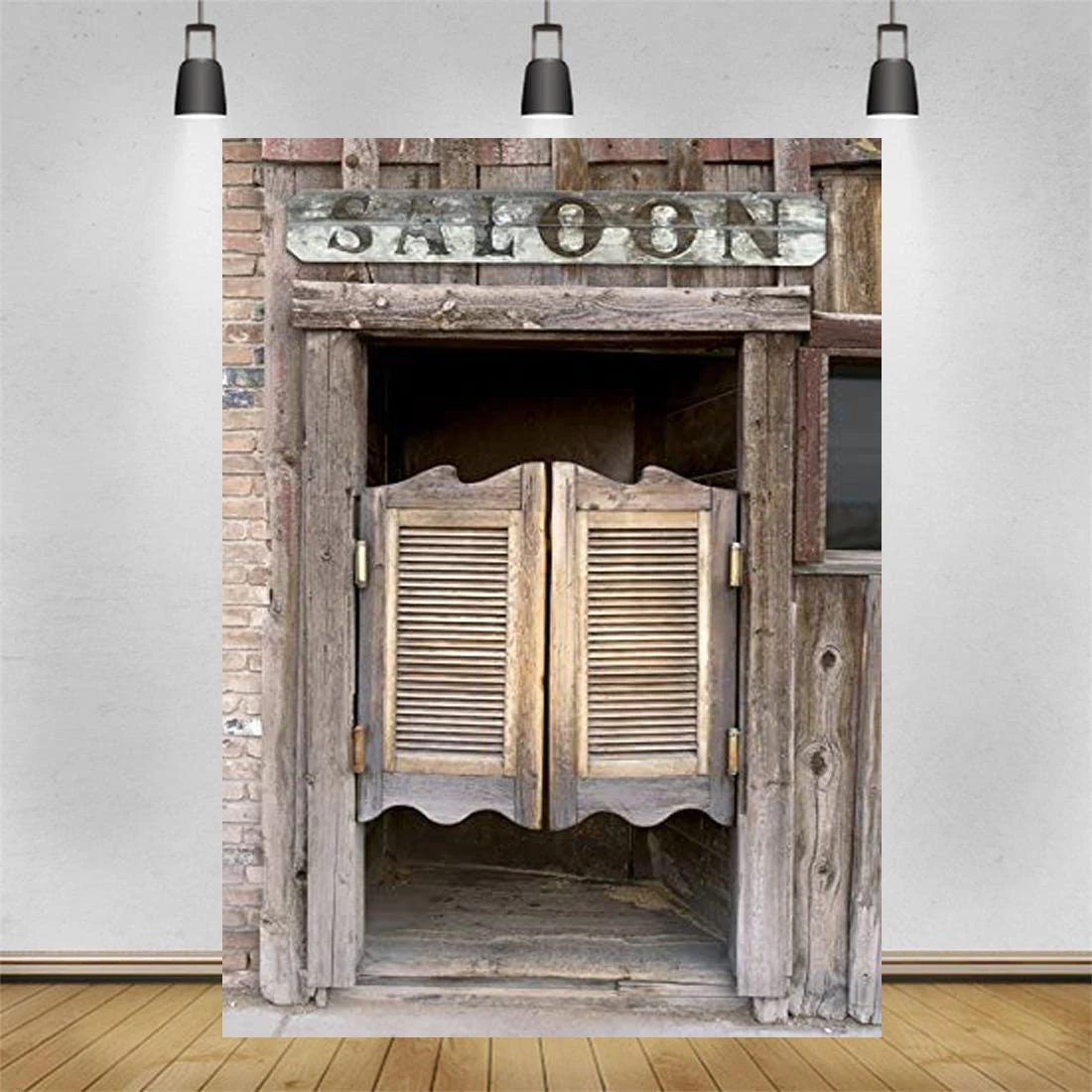 Canvas Print Old Western Swinging Saloon Doors with Sign 