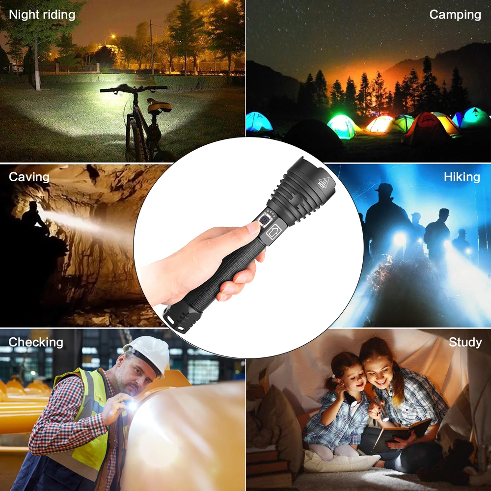 XHP70.2 XHP90 USB Перезаряжаемый светодиодный светильник для вспышки XHP70 мощный фонарь