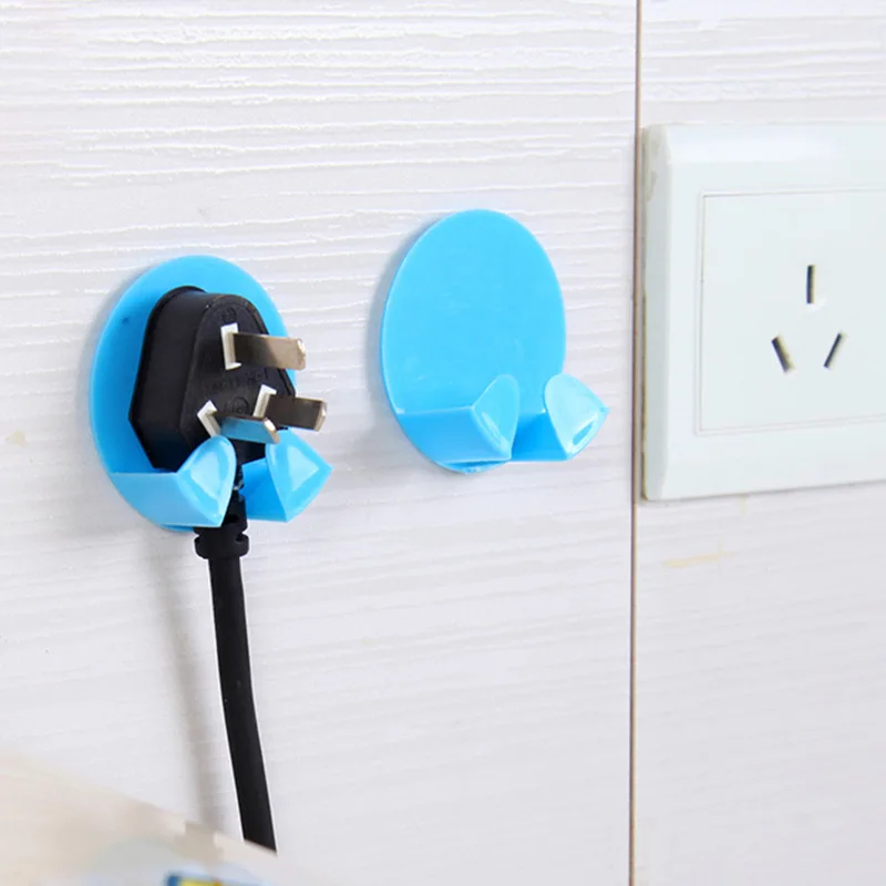 

2Pcs Power Cord Hook Wall Storage Hook Power Plug Socket Holder Home Wire Plugs Adhesive Hanger Home Office Storage Racks Hooks