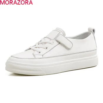 

MORAZORA 2020 New Brand fashion casual shoes genuine leather comfortable flats single shoes spring platform women flats