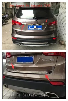 

Stainless Steel Accessories Fit For Hyundai Santa Fe Santafe IX45 2013 2014 2015 2016 rear trunk lid cover trim fast
