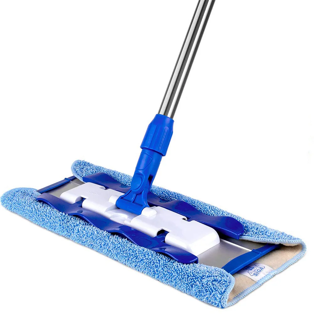 Blue - Mop Тряпка из микрофибры из нержавеющей стали Ручка Швабра для мытья полов 360 Вращающийся профессиональный ручной Швабра - Цвет: Blue - Mop