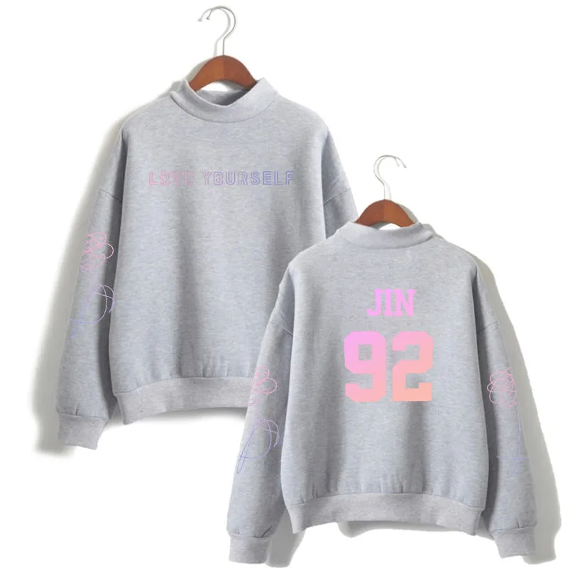 Sweatshirt 09 KPOP Love Yourself Женская Толстовка Harajuku стиль Jung Kook 97 K-Pop Bangtan Boys 92 jin suga93 95V Круглый Вырез Топ Толстовка - Цвет: Sweatshirt 09