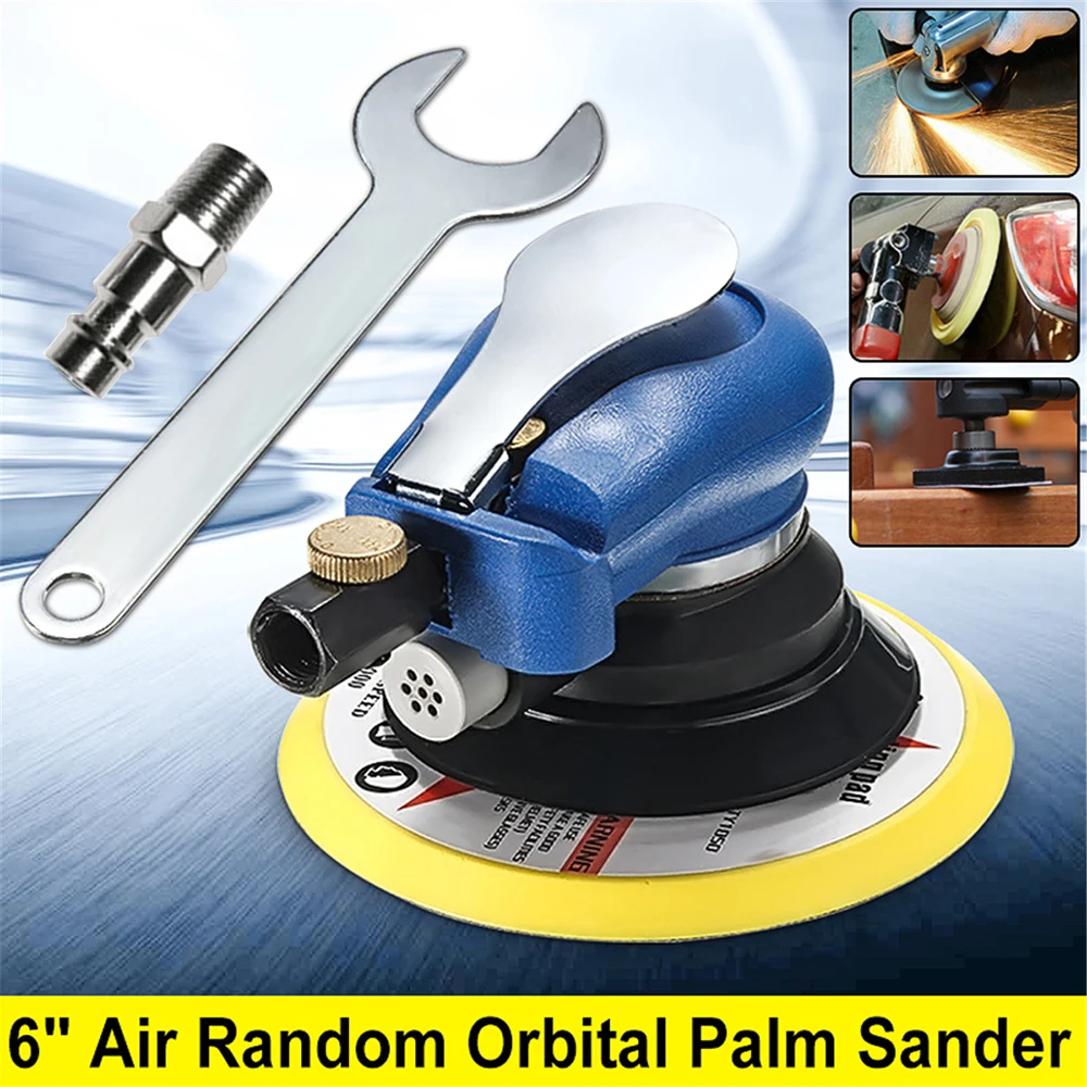 

6" Air Random Orbital Palm Sander Auto Body Orbit DA Sanding Low Vibration Air Random Orbital Palm Sander EU US AU Connector