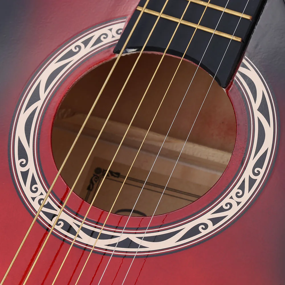 3" Электрогитары акустический фолк 6-струнная гитара Латунь Шнура прочная липа тела красного дерева гриф гитары для начинающих студентов
