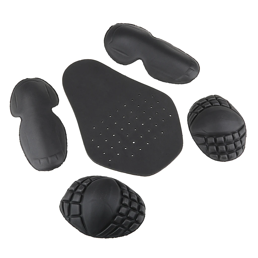 Black Motorcycle Jacket Lining Protector Pad Motocross Shoulders Elbows Back Protectors 1set