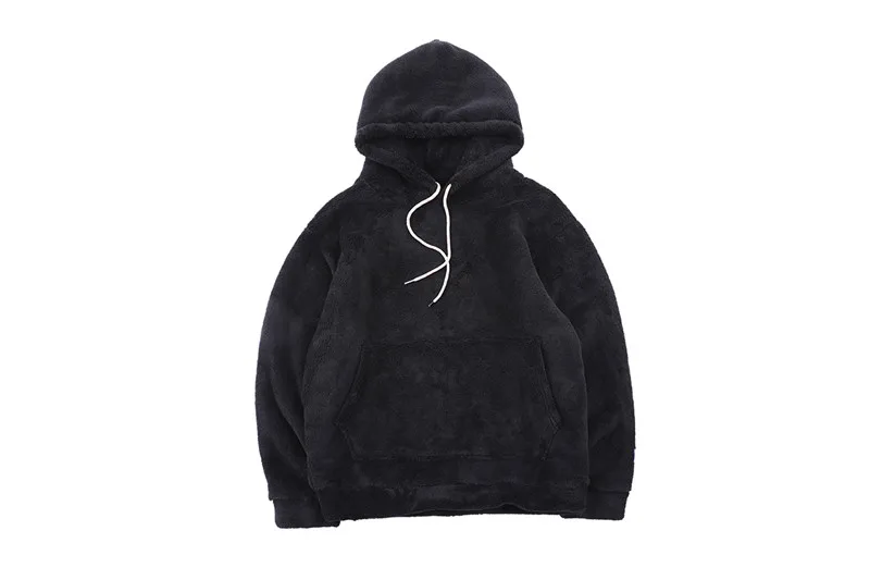 Мужская толстовка с капюшоном и передним карманом Dark Icon Sherpa, зимняя однотонная толстовка с капюшоном большого размера, мужская толстовка с капюшоном для улицы, 5 цветов - Цвет: black hoodie