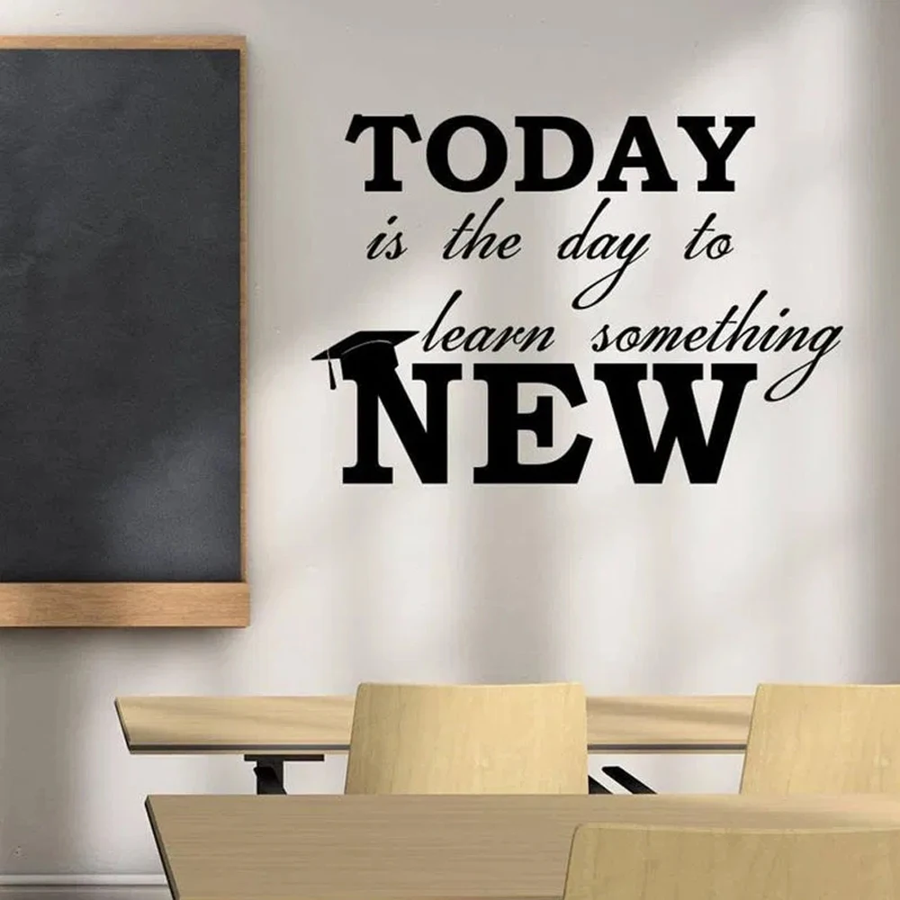 

Education Wall Decal Motivational Quote Today Learn Something New Sticker Vinyl Study School Classroom College Dorm Decor