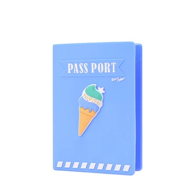 Blue Icecream SWDF Новая обложка для паспорта милые Мультяшные в форме конфеты цветной силикон чехол для паспорта/держатель аксессуары для путешествий Сумки для паспорта для женщин - Цвет: Blue Icecream