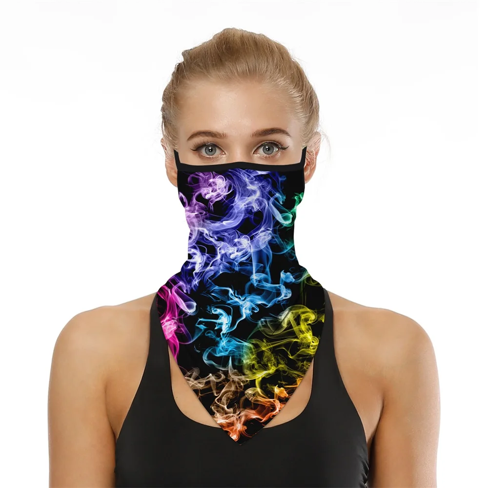 

Color Triangle Face Shield Breathable Sunscreen Balaclava Bandana Scarf Sports Cycling Scarves Hanging Ear Face Mask Reusable