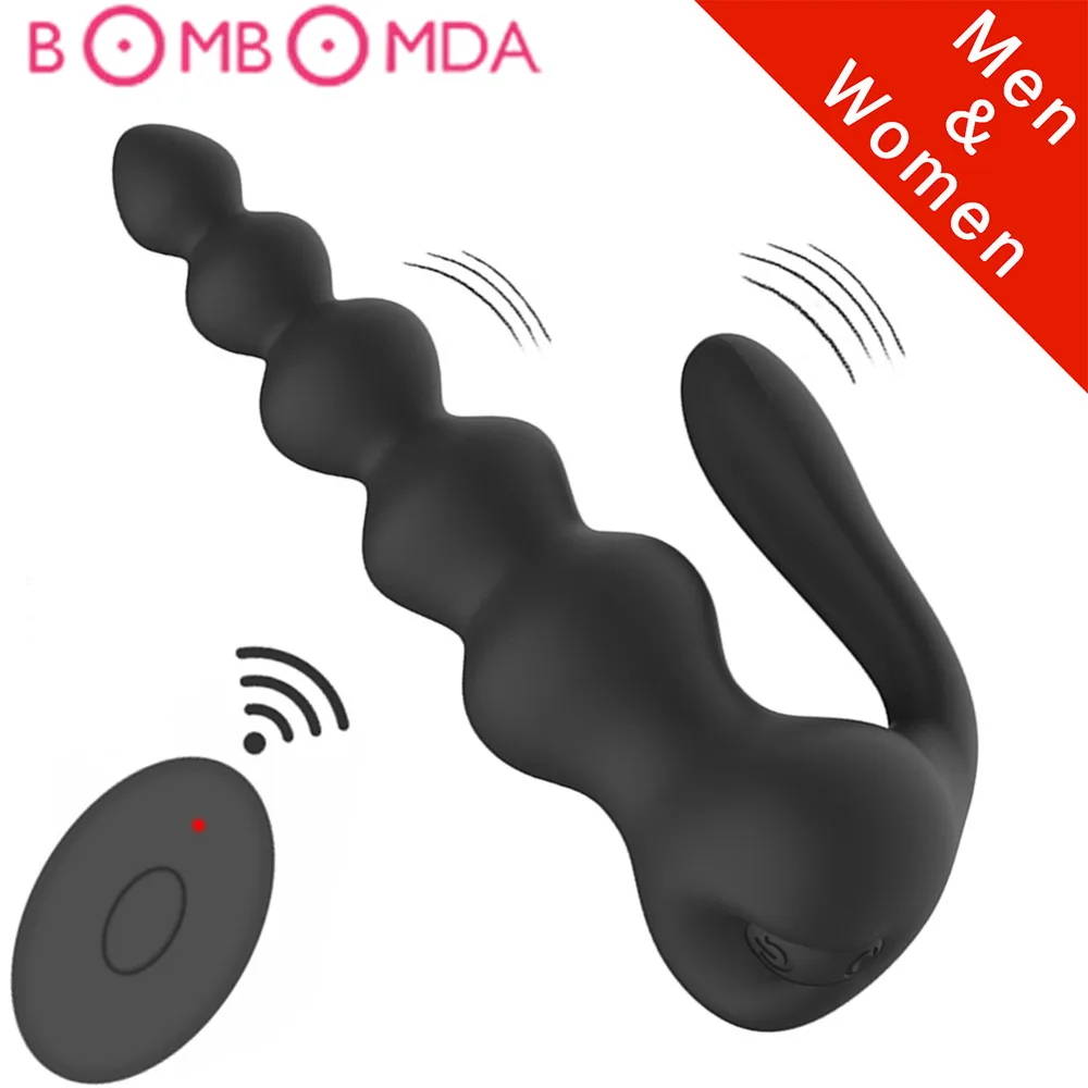 Titreşimli Anal boncuk vibratör erkek prostat masaj aleti seks oyuncakları erkekler için eşcinsel Unisex butt plug yetişkin Anal seks oyuncakları Butt fiş