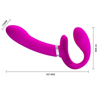 New 12 speed strap on double end dong, USB recharge dildo female masturbation vibrators, Lesbian strapon sex toys anal dildo. 5