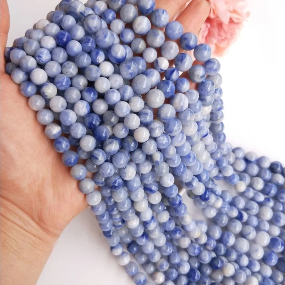 

AAA loose beads bue sodalite agate round 6/8/10mm 14" for DIY jewelry making FPPJ wholesale beads nature gem stone
