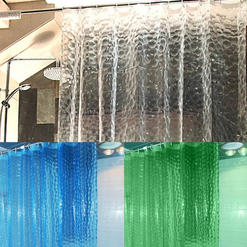 1.8X1.8m PEVA ванная душевая занавеска s Moldproof Водонепроницаемая 3D утолщенная зеленая