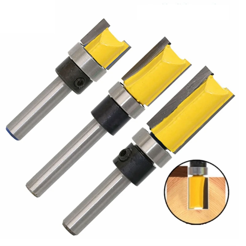 wood pellet making machine 1 Set Straight Flush Trim Router Bit Set With 1/4Inch Shank Bit Cutter & 3Pcs Flush Trim Router Bit Pattern Bit Top harbor freight woodworking bench