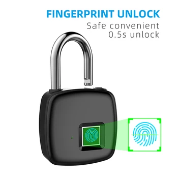 

Anytek Door lock Keyless Fingerprint Lock USB charge safe padlock Rechargeable Electric Door Lock for Backpack Luggage
