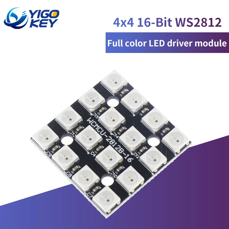 One Piece Rgb Led 4x4 16 Bit Ws2812 5050 Rgb Led Integrated Drivers For Arduino Integrated Circuits Aliexpress