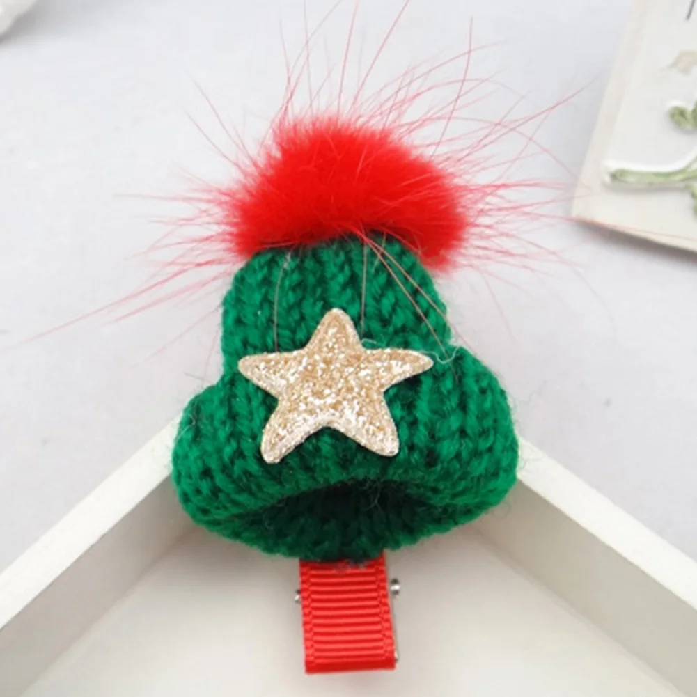 Green Hairpin Меховой шар, шапка, форма шпильки заколка для волос, детский красный шар, заколка для волос, аксессуары для волос для девочек, головной убор ободок - Цвет: Green Hairpin