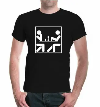 

Mens Unisex Short Sleeve T-Shirt Chess Pictogram Chess Game Checkmate Figure- show original title