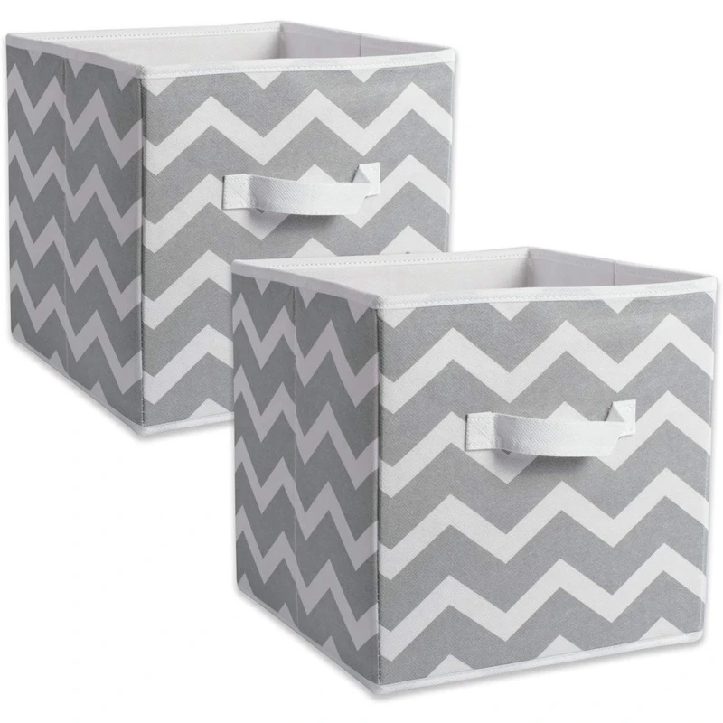 

Water Ripple Storage Box, Toy Storage Box, Small 11X11X11 Inch, Gray, 2 Pieces