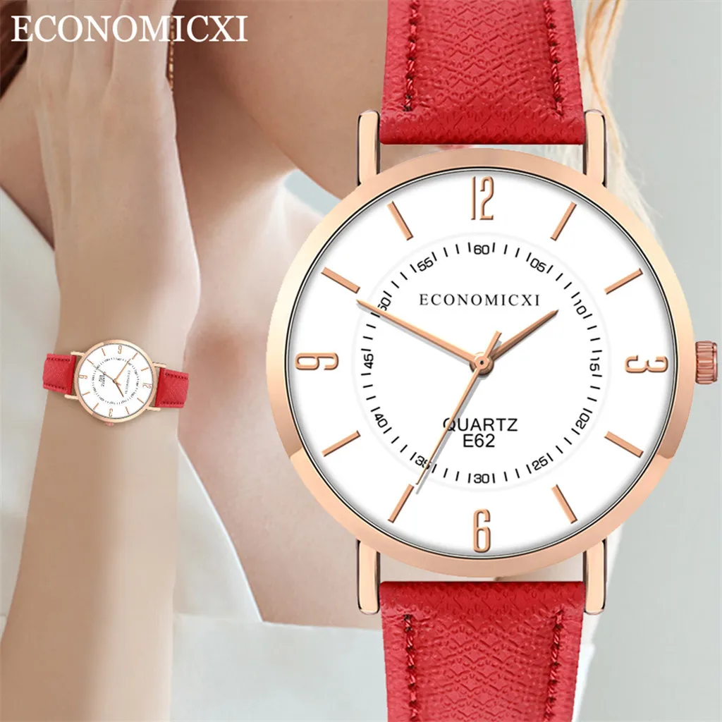 Reloj mujer модные часы для женщин женские часы с кожаным ремешком Кварцевые аналоговые круглые наручные часы женские часы