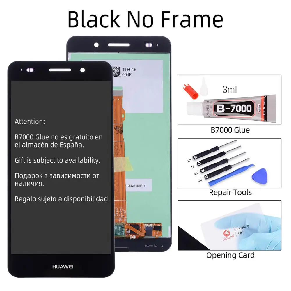 5,5 ''Дисплей для HUAWEI Y6 II ЖК-дисплей Дисплей Сенсорный экран дигитайзер с рамкой Y6II Холли 3 CAM-L23 CAM-L03 CAM-L21 CAM-AL00 - Цвет: Black No Frame