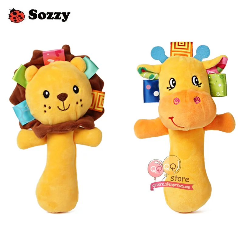 Милая плюшевая Набивная игрушка Sozzy детские погремушки пищалки игрушки ручные