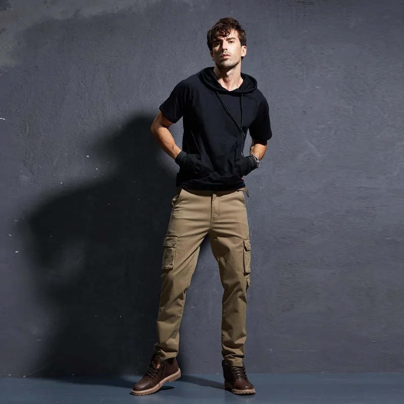 new man outdoor Cargo Pants Men overalls casual elastic Tactical pants Cotton trousers slim Casual pants male FSN-680