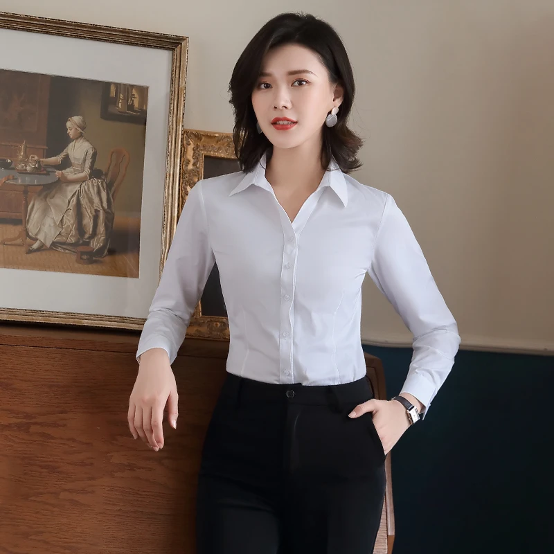 

New Style 5 Colors Work Wear 2020 Women Shirt Elegant Ladies Formal Office Blouse Plus Size 5XL Womens Tops and Blouses Korean