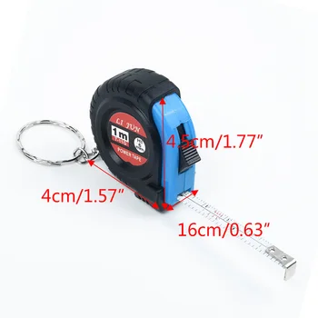 

1xRetractable Ruler Tape Measure Key Chain Mini Pocket Size Metric 4x4.5x1.6cm