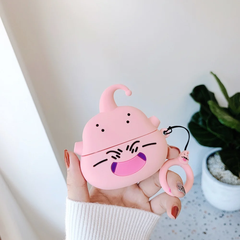 Чехол для наушников AirPods Pro Cartoon Dragon Ball Majin Buu Bluetooth, мягкий силиконовый чехол для наушников AirPods 1, 2, 3, кольцевой ремешок для наушников