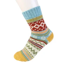 1 пара, распродажа, женские и мужские носки, ретро принт в национальном стиле, шерстяные мягкие эластичные Чулочные изделия, Новогодняя обувь, новинка, Vcqy