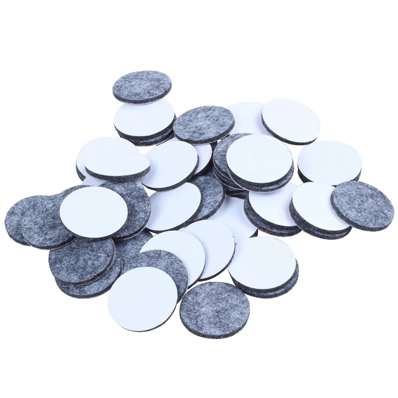 

50Pcs Round Shaped Table Chair Furniture Leg Felt Mat Pad Gray