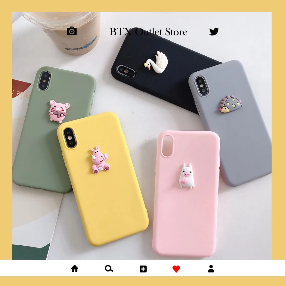 Для OPPO A5 A8 A9 2020 A7 A91 F11 F9 F7 A31 Reno 3 Pro чехол милый мультяшный Лебедь носорог Ежик