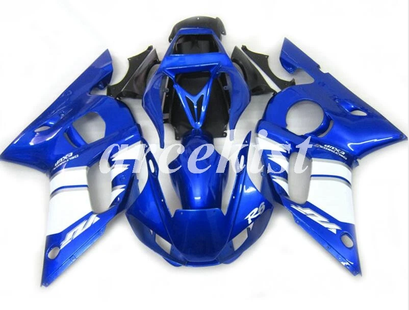 Новые ABS Обтекатели наборы подходят для Yamaha YZF R6 1998 1999 2000 2001 2002 Обтекатель Набор R6 98 99 00 01 02 Пользовательские синий белый глянцевый