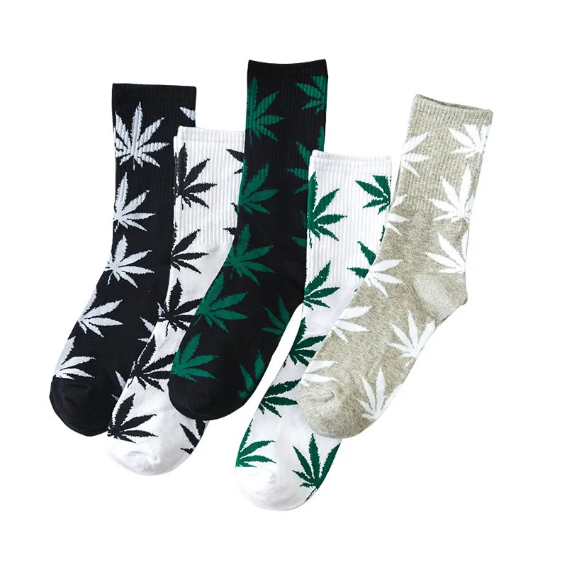 2 пары удобные хлопковые носки высокого качества кленовый лист повседневные